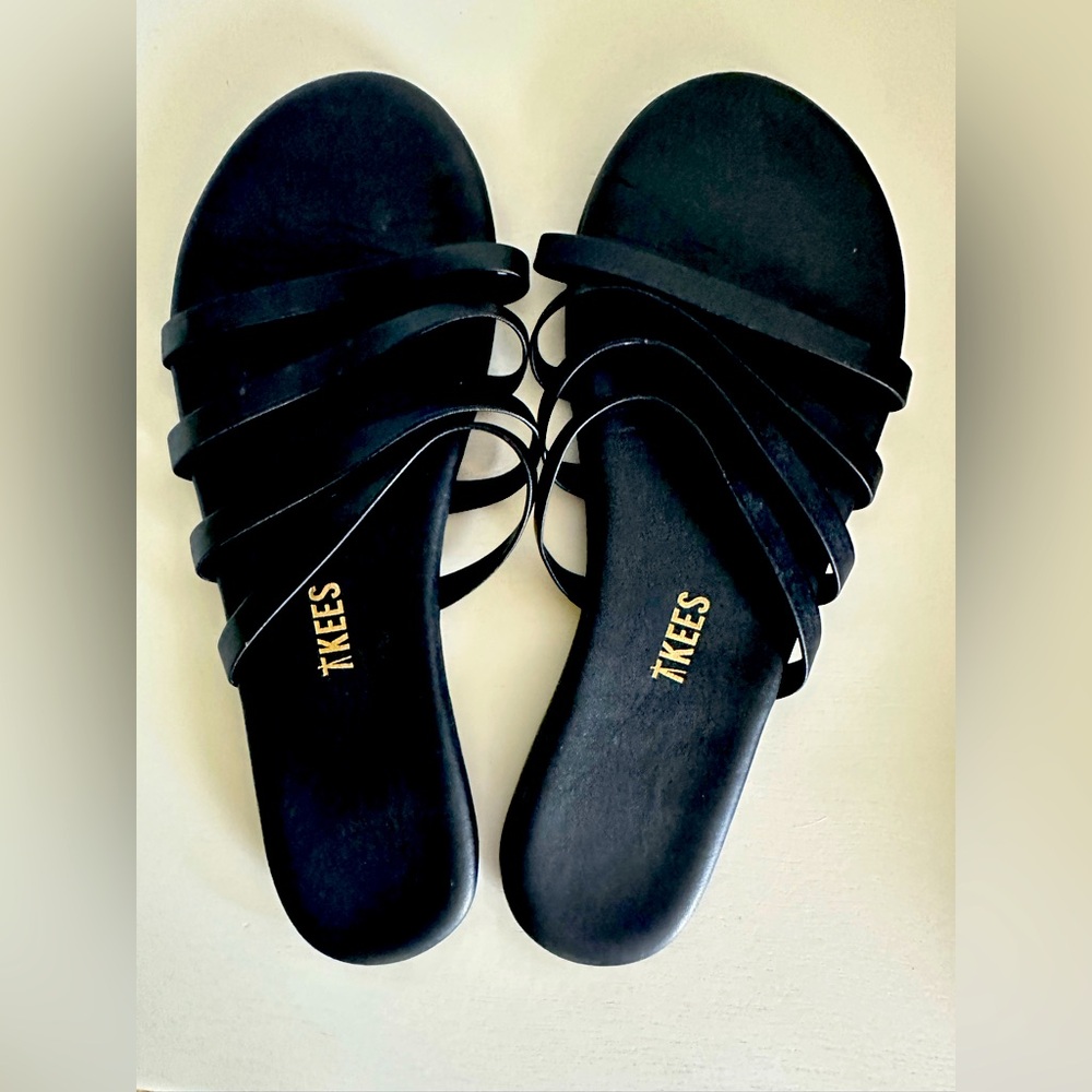 TKEES Women's Strappy Black Sandals